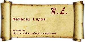 Madacsi Lajos névjegykártya