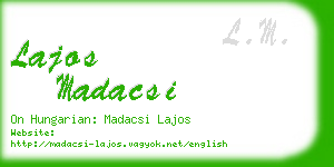 lajos madacsi business card